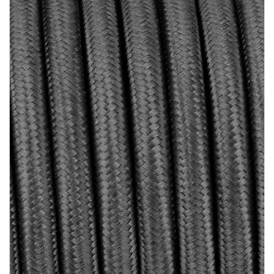 Abbildung von 10 Meter 2 adrig Textilkabel Stoffkabel Pendelleitung Lampenkabel Textile Cable 2x0,75 2G0,75 Graphit Anthrazit Grau rund
