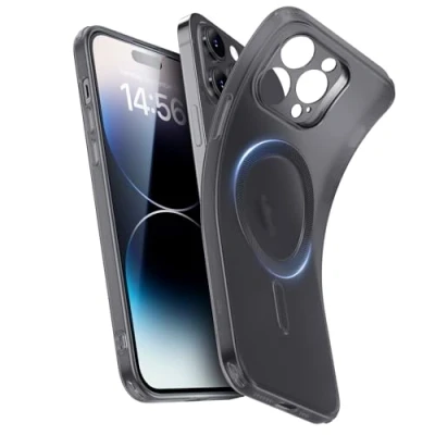 Abbildung von ESR für iPhone 14 Pro Hülle, klares Silikon Case mit MagSafe, stoßfeste dünne Abdeckung, vergilbungsbeständige transparente TPU Handyhülle, Zero Serie, Schwarz