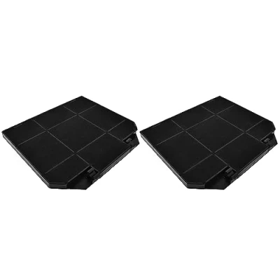 Abbildung von AllSpares Aktivkohlefilter (x2) für Dunstabzugshauben geeignet AEG Electrolux Zanussi EFF72 / MCFE04 9029800480/9029793636, Faber 112.0157.243 und Smeg KITFC161 (265x236x15mm)