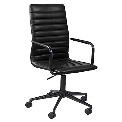 Abbildung von Amazon Basics Bürostuhl aus Kunstleder (Polyurethan), 58 x 103 cm, Schwarz