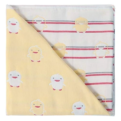 Abbildung von Hayisugar Baby Decke Kuscheldecke, super weich,110x110cm, 100% Baumwolle, 6 lagig, Babydecke, Kinderwagendecke, Einschlagdecke, Kinderdecke,Erstlingsdecke, Gelb Ente