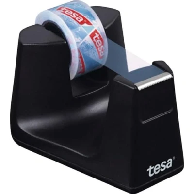 Abbildung von tesa Easy Cut SMART Klebebandabroller für Tische/Kompakter Tischabroller mit Anti Rutsch Technologie Klebefilm bis 10m x 15mm