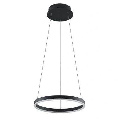 Abbildung von Arcchio LED Hängeleuchte Albiona, schwarz, 1 Ring, Ø 40 cm