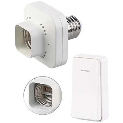 Abbildung von CASAcontrol Funklichtschalter: E27 Lampenfassung mit kinetischem Funk Taster (kompakt), bis 60 Watt (Lampenfassung Schalter, Funkfassung, Funkgesteuerte Lampen)