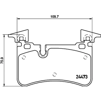Abbildung von HELLA 8DB 355 014 811 Bremsbelagsatz nicht für Verschleißwarnanzeiger vorbereitet MERCEDES BENZ: E Klasse Limousine, T modell, CLK Coupe