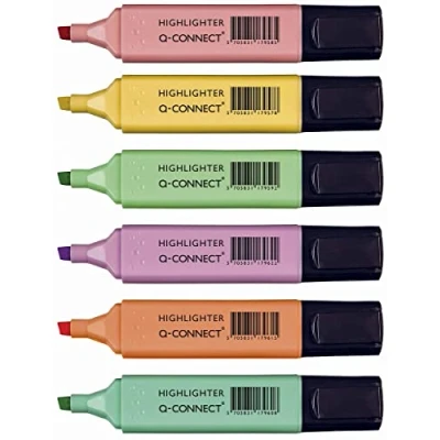 Abbildung von Q Connect Textmarker 6St Pastell sortiert