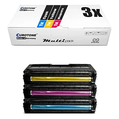 Abbildung von 3X Eurotone Toner für Ricoh Aficio SP C 252 wie 407717 407719 Color Cyan Magenta Yellow