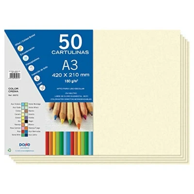 Abbildung von Dohe A3 Karton, cremefarben, für Bastel und Druckarbeiten (50 Stück) 21 x 29,7 cm 180 g/m² Büromaterial