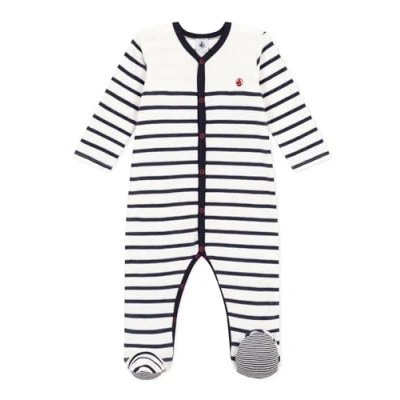 Abbildung von Petit Bateau Gestreifter Pyjama für Kinder, Größe: 74, Marshmallow smoking