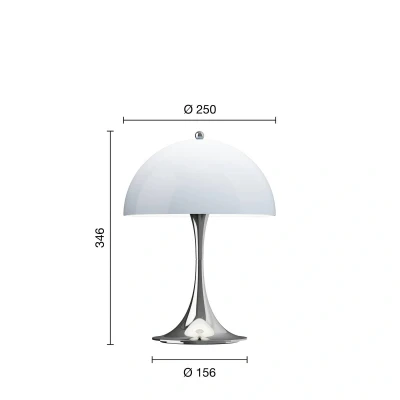 Abbildung von Louis Poulsen LED Akkulampe Panthella 250 chrom/blau IP44