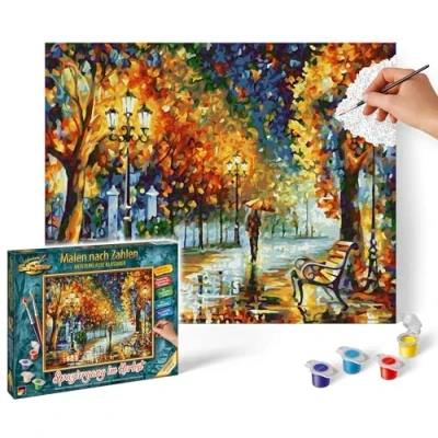 Abbildung von Schipper 609240910 malen nach Zahlen Spaziergang im Herbst Bilder für Erwachsene, inklusive Pinsel und Acrylfarben, 24 x 30 cm