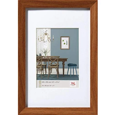 Abbildung von walther design Bilderrahmen eiche dunkel 20 x 30 cm mit Passepartout, Fiorito Holzrahmen EF030P