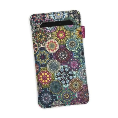 Abbildung von Arco Design Handytasche bertoni aus Filz für Smartphone z.B. iPhone 14/14 Pro Max/13/13 Pro/12/11, Galaxy S23/S22+/S21+/S20, Redmi, Pixel 7/6 Damen Handy Hülle Bunt Filztasche (Normal, Valencia)