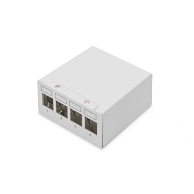 Abbildung von DIGITUS Desktop Modular Patch Panel, geschirmt, 4 Port, Lichtgrau