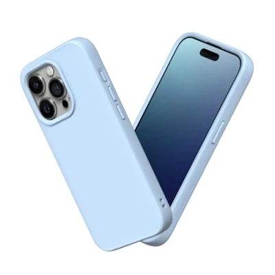 Abbildung von RhinoShield Case kompatibel mit [iPhone 15 Pro Max] SolidSuit Stoßdämpfende &amp; schlanke Schutzhülle Premium Finish 3.5 Meter Fallschutz Gletscherblau