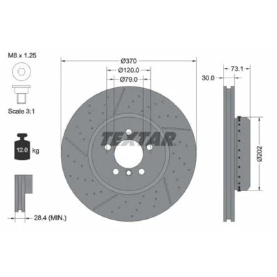 Abbildung von TEXTAR PRO+ 92265425 Bremsscheibe BMW: 3 Touring, Limousine, 4 Coupe