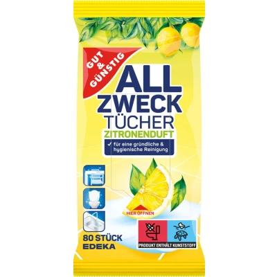 Abbildung von GUT&amp;GÜNSTIG feuchte Allzweck Reinigungstücher ZITRONENDUFT 1 lagig