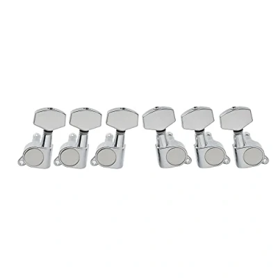 Abbildung von Musiclily 3L3R Geschlossene Gitarren Mechaniken Set, Chrom Großer Knopf