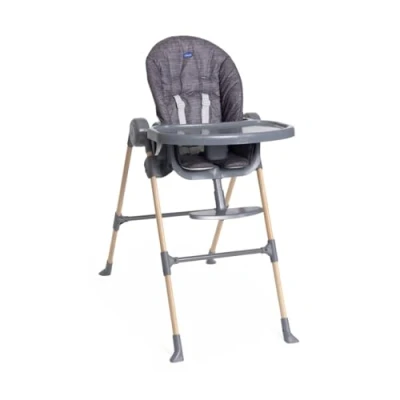 Abbildung von Chicco Polly Essential Hochstuhl für Kinder von 0 Monaten bis 15 KG, mit Liegefunktion, höhenverstellbar, kompakt zusammenklappbar, recyceltes Polyester