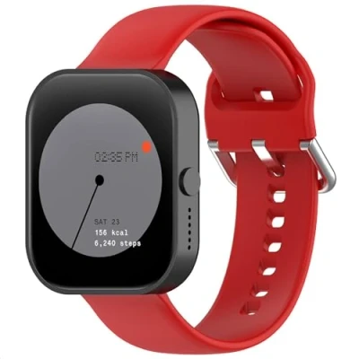 Abbildung von GIOPUEY Armband Kompatibel mit CMF by Nothing Watch Pro, Weiches Silikon [Verschleißfest] [Atmungsaktiv] Ersatzarmband red