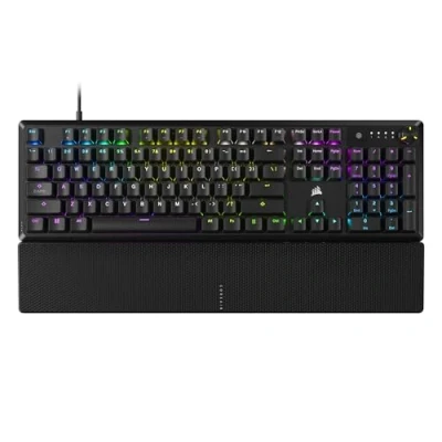 Abbildung von Corsair K70 Core RGB Mechanische Gaming Tastatur mit Handauflage, vorgeschmierte MLX rote lineare Tastenschalter, Schalldämpfung, Mediensteuerung, iCUE kompatibel, QWERTY NA Layout, Schwarz