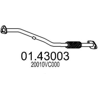 Abbildung von MTS 01.43003 Abgasrohr 948 vorne für Mittelschalldämpfer NISSAN: Patrol GR 5 SUV