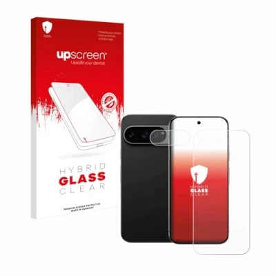 Abbildung von upscreen Schutzglas für Google Pixel 9 Pro (Display+Kamera) Schutzfolie, Glas Folie [Klar, 9H Panzerschutz, Anti Fingerprint]