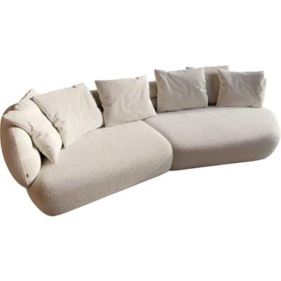 Abbildung von Sofa Roya 320x140 cm Bouclé Creme Weiß