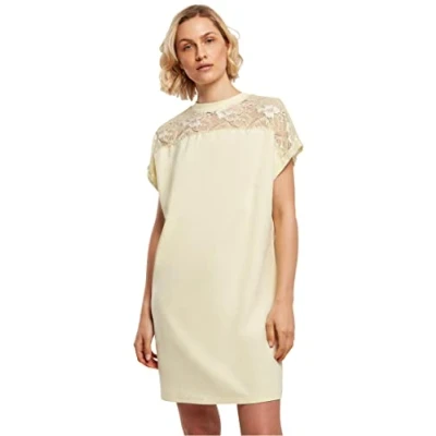Abbildung von Urban Classics Ladies LACE TEE Dress Freizeitkleid, Damen, Größe: 3XL, Softyellow