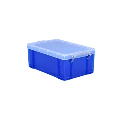 Abbildung von Really Useful Box Aufbewahrungsbox 9,0 l 39,5 x 25,5 15,5 cm transparent, blau