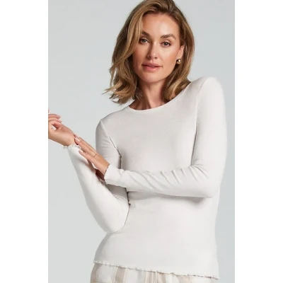 Abbildung von Hunkemöller Longsleeved Nachtwäsche Shirt, Damen, Größe: XSxXS, White