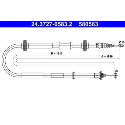 Abbildung von ATE 24.3727 0583.2 Handbremsseil 1856 FIAT: Tipo Kombi, Schrägheck