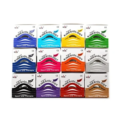 Abbildung von Nasara Original Kinesiologie Physio Tape für Sport und Medizin: 2 Rollen im Set, Rollengröße 5cm x 5m, Farben frei wählbar