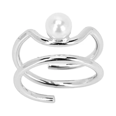 Abbildung von Perlen Fingernagel Knöchel Ringe Stilvolle und Einfache Kupfer Fingerspitzen Schmuck Schutzabdeckungs Nagel Zubehör für Frauen Mädchen(3052 Platin)