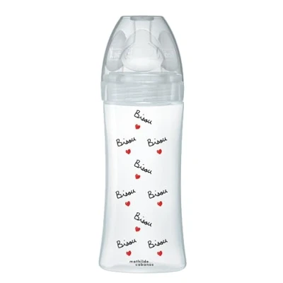Abbildung von DODIE Mathilde Cabanas Anti Colic Flasche, flacher Sauger, 330 ml, Durchflussmenge 3