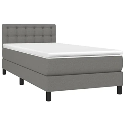 Abbildung von vidaXL Bett Boxspringbett mit Matratze Dunkelgrau 80x200 cm Stoff