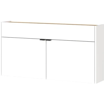 Abbildung von Germania Mehrzweckschrank 4438 633 GW Ameca, in Weiß/Navarra Eiche Nb., FSC Zertifiziert, 110 x 57 22 cm(BxHxT)