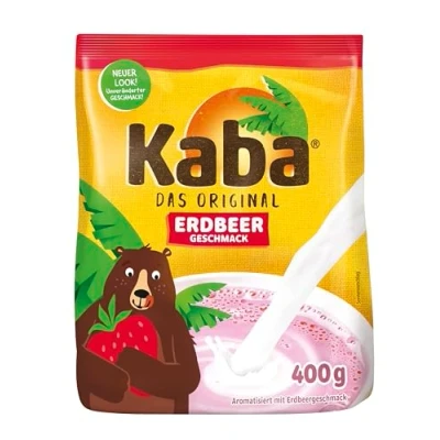 Abbildung von Kaba Erdbeer 400g Beutel Trinkpulver, das Original Erdbeermilch Pulver zum Anrühren in kalter und warmer Milch