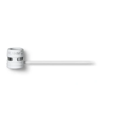 Abbildung von Shure WL184MW/S TQG LAVALIER MICROPHONE, SUPERCARD, WHITE 1 cm Condenser Lavalier, White, Supercardioid, TA4F Termination Pouch, Tie Clip, Snap Fit Windscreen