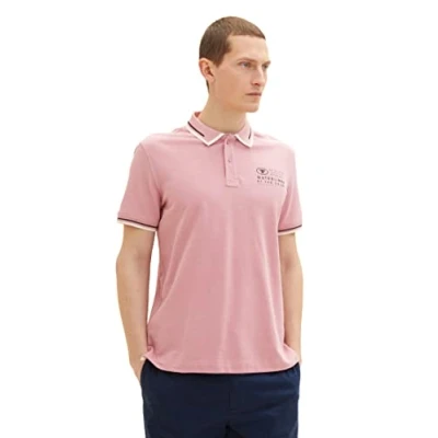 Abbildung von TOM TAILOR Herren Poloshirt mit Logo Print 1035571, 13009 Velvet Rose, XXL