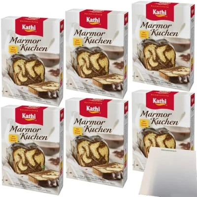 Abbildung von Kathi Backmischung für Marmorkuchen 6er Pack (6x450g Packung) + usy Block