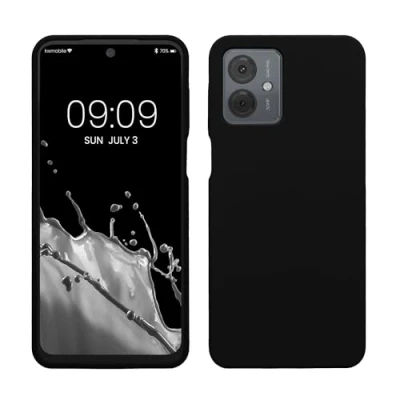 Abbildung von kwmobile Hülle kompatibel mit Motorola Moto G14 Silikon Handy Case Handyhülle weiche Oberfläche kabelloses Laden Schwarz