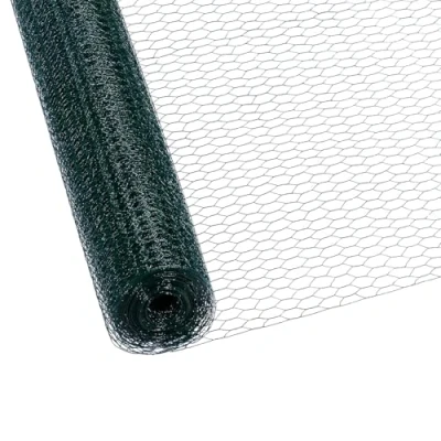 Abbildung von CCLIFE Hühnerzaun Geflügelnetz , Maschenweite 45 mm Höhe 100 cm Länge 15/25/50 m PVC Beschichtet Grün