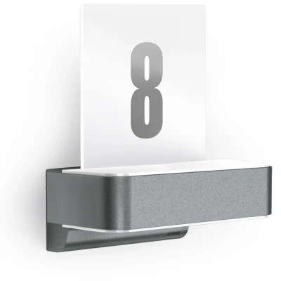 Abbildung von steinel LED Außen Wandleuchte &quot;L 820 SC ANT&quot;, 2 flammig, Leuchtmittel Board fest integriert, 160 Bewegungsmelder, Hausnummer, Smarthome, Anthrazit