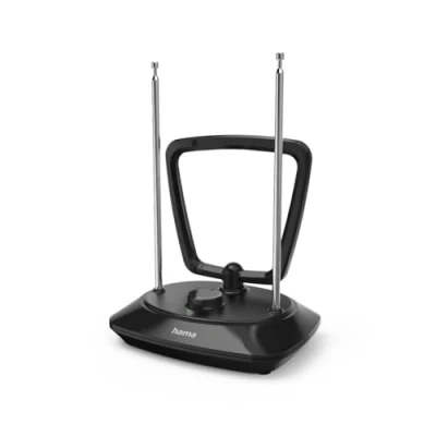 Abbildung von Hama Zimmerantenne „Classic“, aktiv (Empfang von DVBT, DVBT2, für Fernseher, einstellbare Verstärkung, LTE Filter 5G, Stromversorgung über USB) schwarz