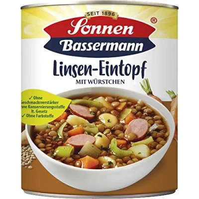 Abbildung von Sonnen Bassermann Linsen Topf, 800 g Dose