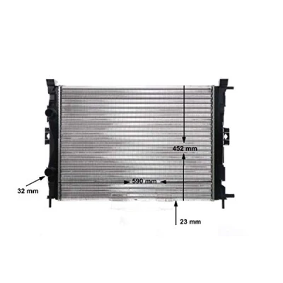 Abbildung von MAHLE ORIGINAL CR 1690 000S Kühler, Motorkühlung für Fahrzeuge mit/ohne Klimaanlage 590 452 23 Kühlrippen mechanisch gefügt RENAULT: SCENIC 2