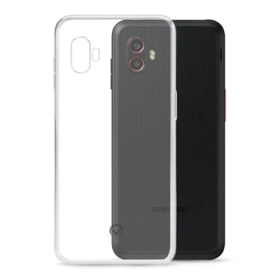 Abbildung von TPU Hülle passend für Samsung Galaxy Xcover 6 Pro Transparent Clear Case Schutz Handy Tasche Silikon mit mungoo Displayputztuch