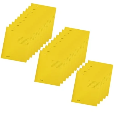 Abbildung von Original Falken 25er Pack Recycling Schnellhefter DIN A4 Intensivfarbe gelb. Made in Germany Blauer Engel Hefter Papphefter Kartonschnellhefter Schulhefter Pappordner Mappe Schulordner