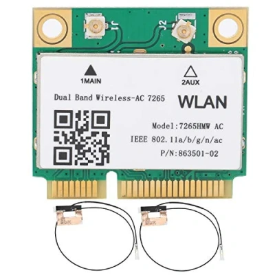 Abbildung von Drahtlose Netzwerkkarte, Dualband, 7265HMW 802.11AC PCI E WLAN BT4.2, Adapter + 2 Antenne, Karte für PC mit Bluetooth